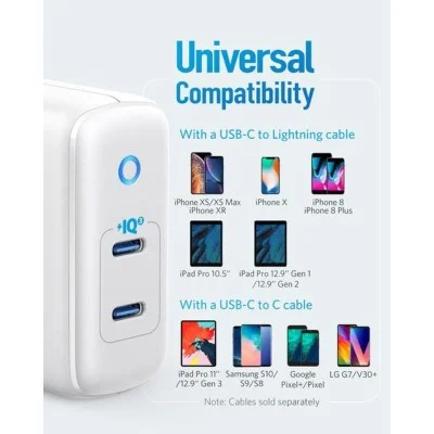 Anker Powerport Iii Duo 40W (20W+20W) - White